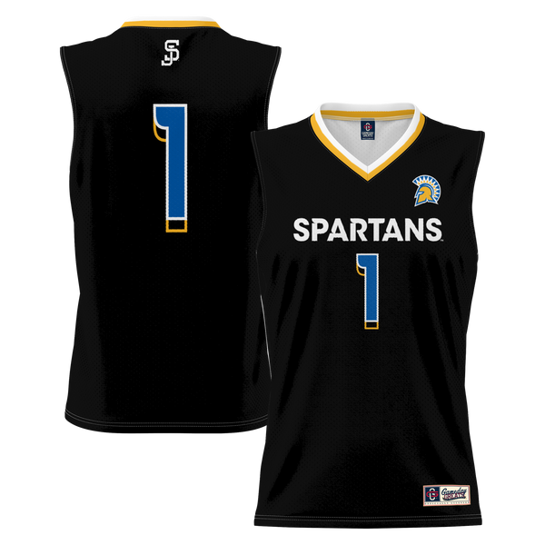 #1 San Jose State Spartans Lightweight Basketball Jersey - Black