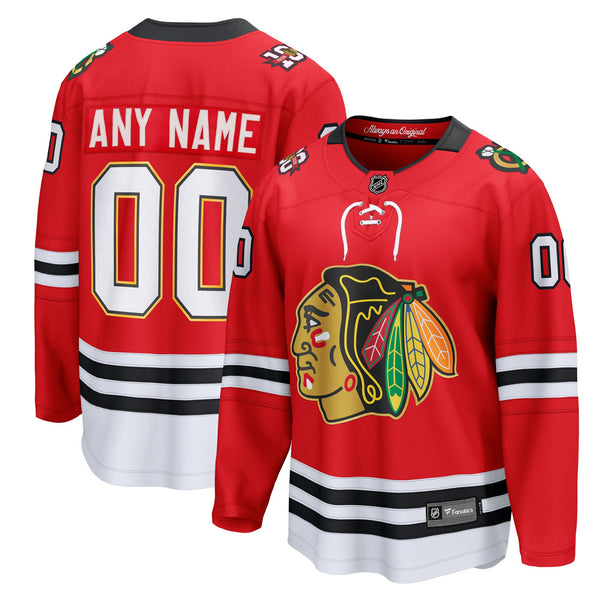 Chicago Blackhawks Red Centennial Breakaway Custom Jersey