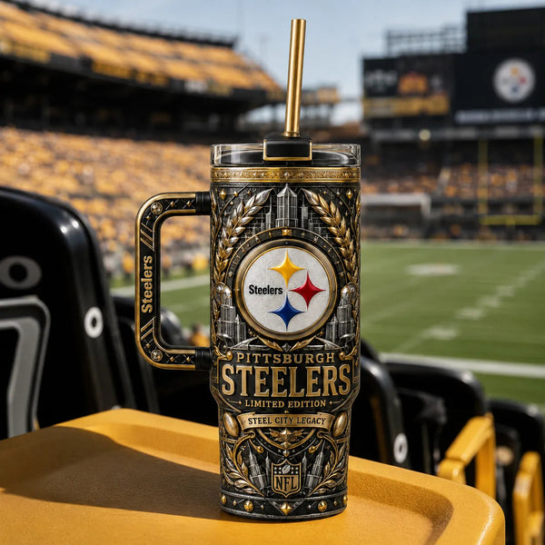 PIT Steel City Legacy - Ornamental Gold Relief Tumbler - main