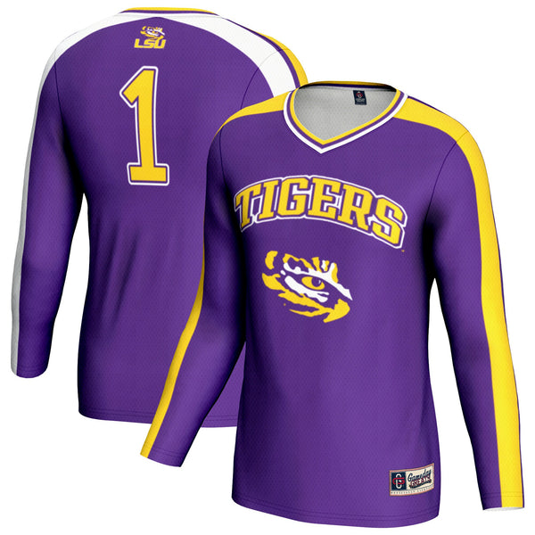 LSU Tigers #1 Lightweight Volleyball Fashion Jersey - Purple