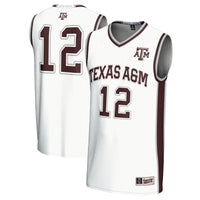 Texas A&M Aggies Basketball Jersey, White Fashion Sportswear Jersey Shirt, Sleeveless Athletic Tank Jersey, Casual Gift for Men, Style 201534652