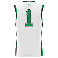 North Dakota Basketball Jersey, White Fashion Lightweight Sportswear Jersey Shirt, Sleeveless Athletic Tank Jersey, Casual Gift for Men