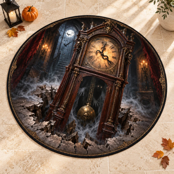 Hour of the Hollow - Gothic Clock Round Rug - main