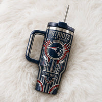 NE - Foxborough Deco Emblem, Navy and Silver Wraparound