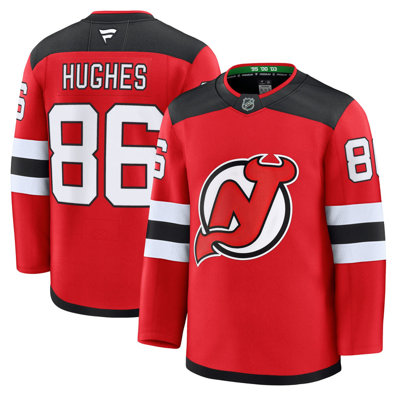Jack Hughes New Jersey Devils Hockey Jersey, Red Premium Home Sportswear Jersey Shirt, Long Sleeve Hockey Sweater Jersey, Casual Gift for Men