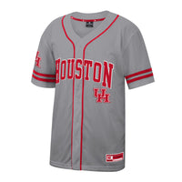 Houston Cougars Free Spirited Baseball Jersey, Gray Sportswear Jersey Shirt, Lightweight Breathable Athletic Jersey, Casual Gift for Men