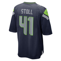 Chris Stoll Seattle Seahawks Football Jersey, Navy Game Sportswear Jersey Shirt, Lightweight Breathable Athletic Jersey, Casual Gift for Men