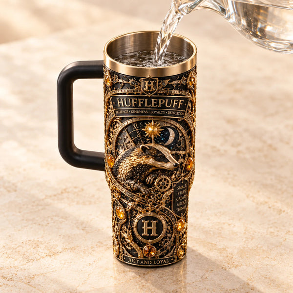 Just and Loyal - Gilded Badger Crest Tumbler - main