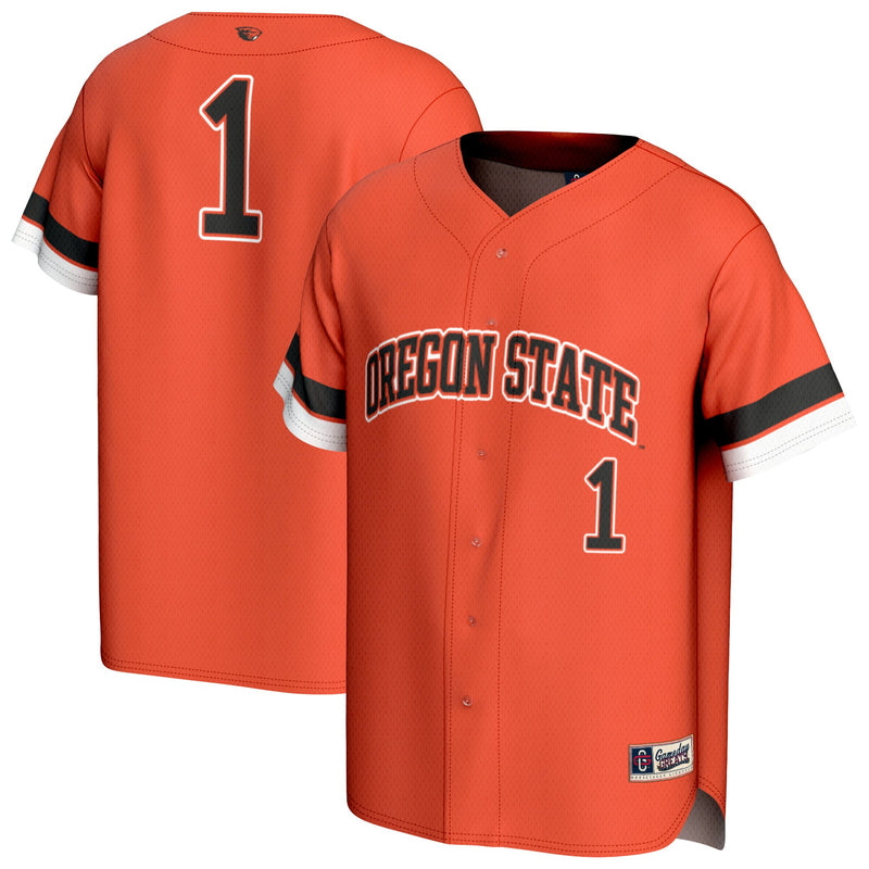 Oregon State Beavers Collegiate Baseball Jersey, Orange Sportswear Jersey Shirt, Lightweight Breathable Athletic Jersey, Casual Gift for Men