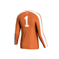 Texas Longhorns Volleyball Jersey, Burnt Orange Fashion Sportswear Jersey Shirt, Lightweight Breathable Athletic Jersey, Casual Gift for Men