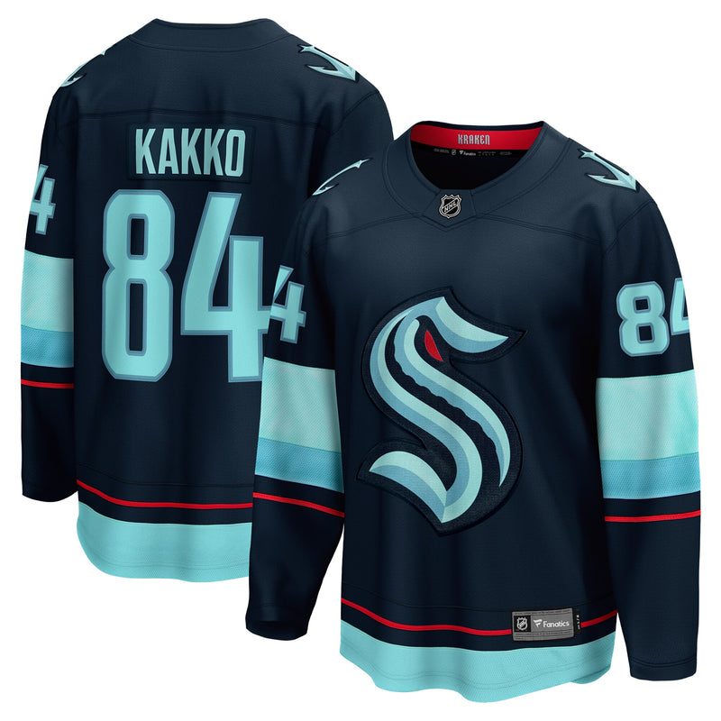 Kaapo Kakko Seattle Kraken Hockey Jersey, Blue Breakaway Home Sportswear Jersey Shirt, Long Sleeve Hockey Sweater Jersey, Casual Gift for Men