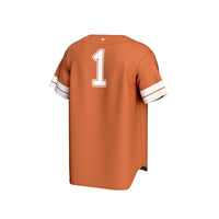 Texas Longhorns Baseball Jersey, Orange Sportswear Jersey Shirt, Lightweight Breathable Athletic Jersey, Casual Gift for Men, Style 202551237