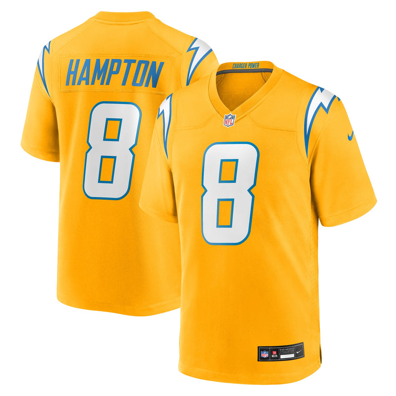 Omarion Hampton Los Angeles Chargers Football Jersey, Gold Sportswear Jersey Shirt, Lightweight Breathable Athletic Jersey, Casual Gift for Men