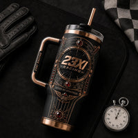 23XI - Gauge Face Elegance on a Rose Gold Tumbler