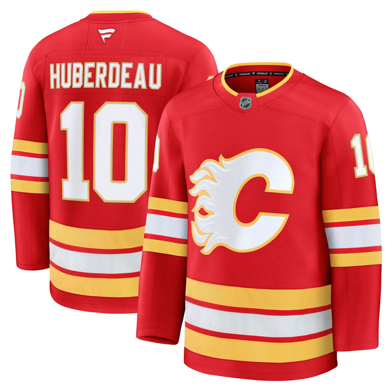 Jonathan Huberdeau Calgary Flames Hockey Jersey, Red Premium Sportswear Jersey Shirt, Long Sleeve Hockey Sweater Jersey, Casual Gift for Men