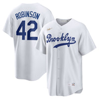 Brooklyn Dodgers Jackie Robinson White Cooperstown Baseball Jersey, Sportswear Jersey Shirt, Lightweight Athletic Jersey, Casual Gift for Men