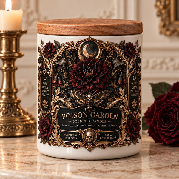 The Poison Garden - Gothic Botanical Label Scented Candle - main