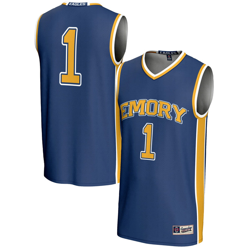 Emory Eagles Basketball Jersey, Blue Lightweight Sportswear Jersey Shirt, Sleeveless Athletic Tank Jersey, Casual Gift for Men, Style 200951914