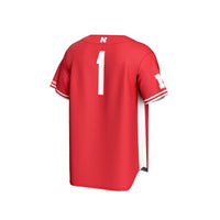Nebraska Huskers Lightweight Baseball Jersey, Scarlet Sportswear Jersey Shirt, Lightweight Breathable Athletic Jersey, Casual Gift for Men