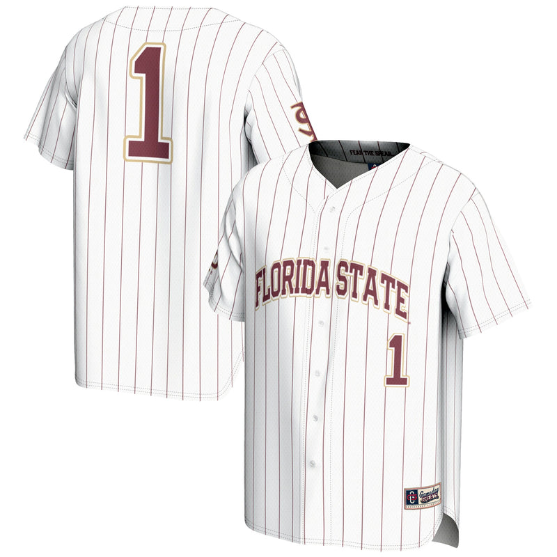Florida State Seminoles Lightweight Baseball Jersey, White Sportswear Jersey Shirt, Lightweight Breathable Athletic Jersey, Casual Gift for Men