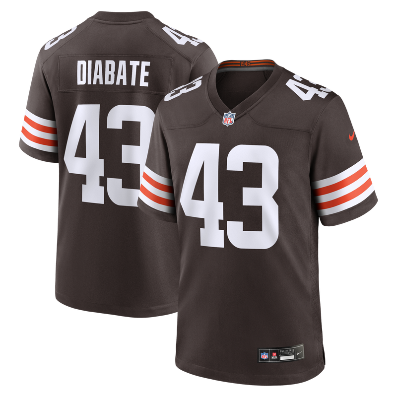 Mohamoud Diabate Cleveland Browns Football Jersey, Brown Sportswear Jersey Shirt, Lightweight Breathable Athletic Jersey, Casual Gift for Men