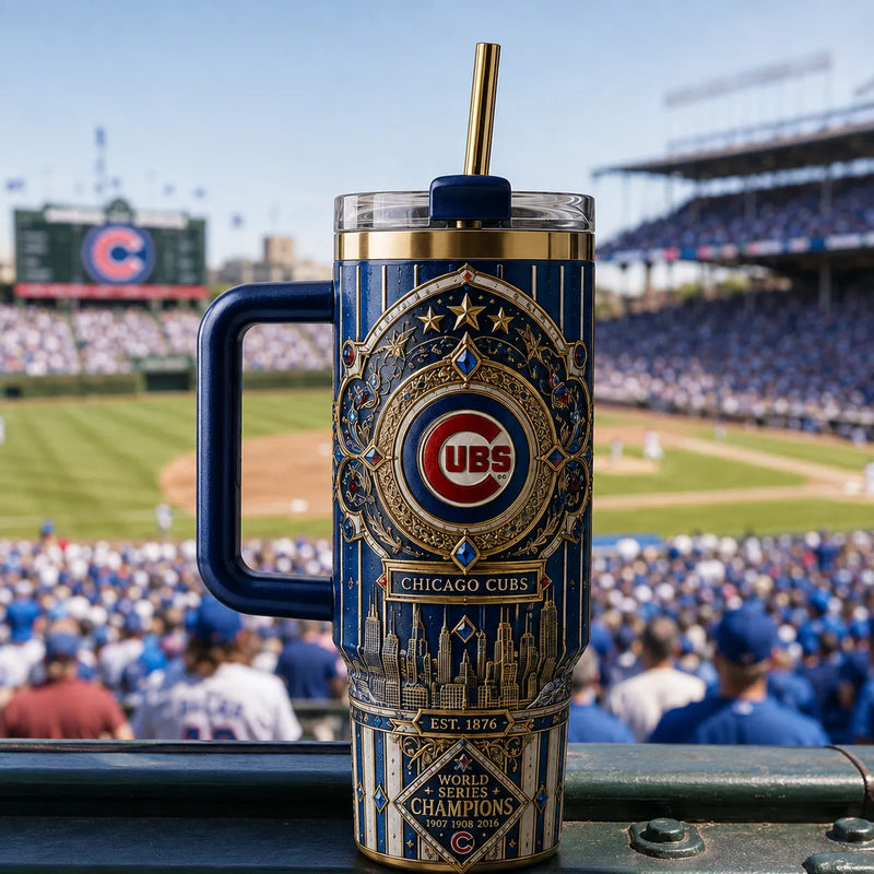 CHC Heritage Blue - Ornate Ballpark Tumbler