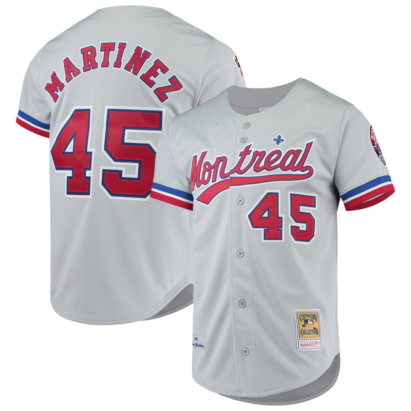 Montreal Expos Pedro Martinez Gray Cooperstown Baseball Jersey, Sportswear Jersey Shirt, Lightweight Athletic Jersey, Casual Gift for Men