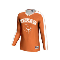 Texas Longhorns Volleyball Jersey, Burnt Orange Fashion Sportswear Jersey Shirt, Lightweight Breathable Athletic Jersey, Casual Gift for Men