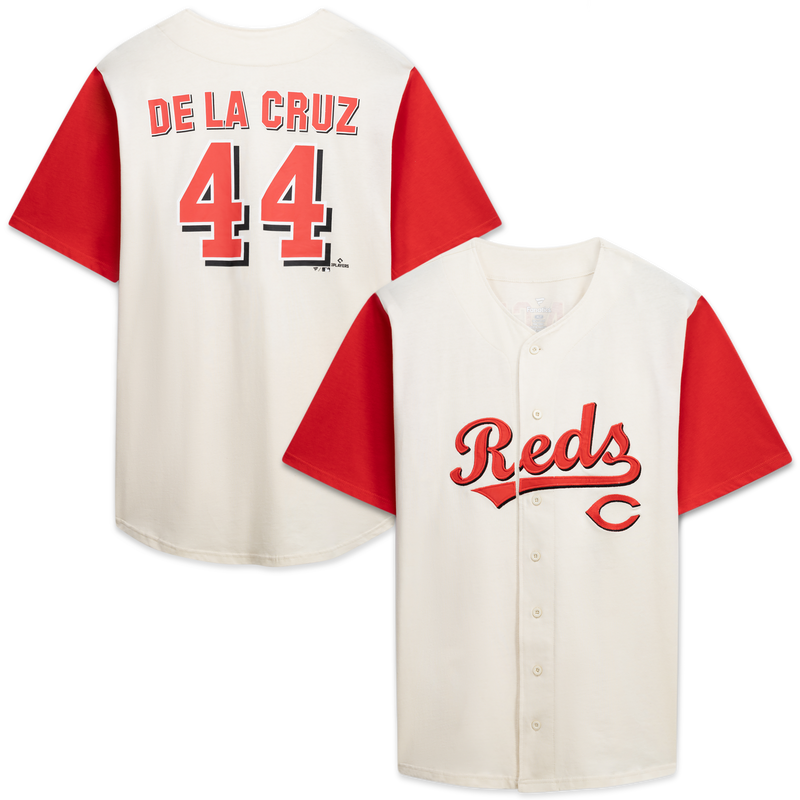 Cincinnati Reds Baseball Jersey, Cream Red Fashion Sportswear Jersey Shirt, Lightweight Breathable Athletic Jersey, Casual Gift for Men