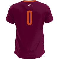 Virginia Tech Hokies Lightweight Soccer Jersey, Maroon Sportswear Jersey Shirt, Lightweight Breathable Athletic Jersey, Casual Gift for Men
