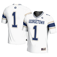 Georgetown Hoyas Football Jersey, White Sportswear Jersey Shirt, Lightweight Breathable Athletic Jersey, Casual Gift for Men