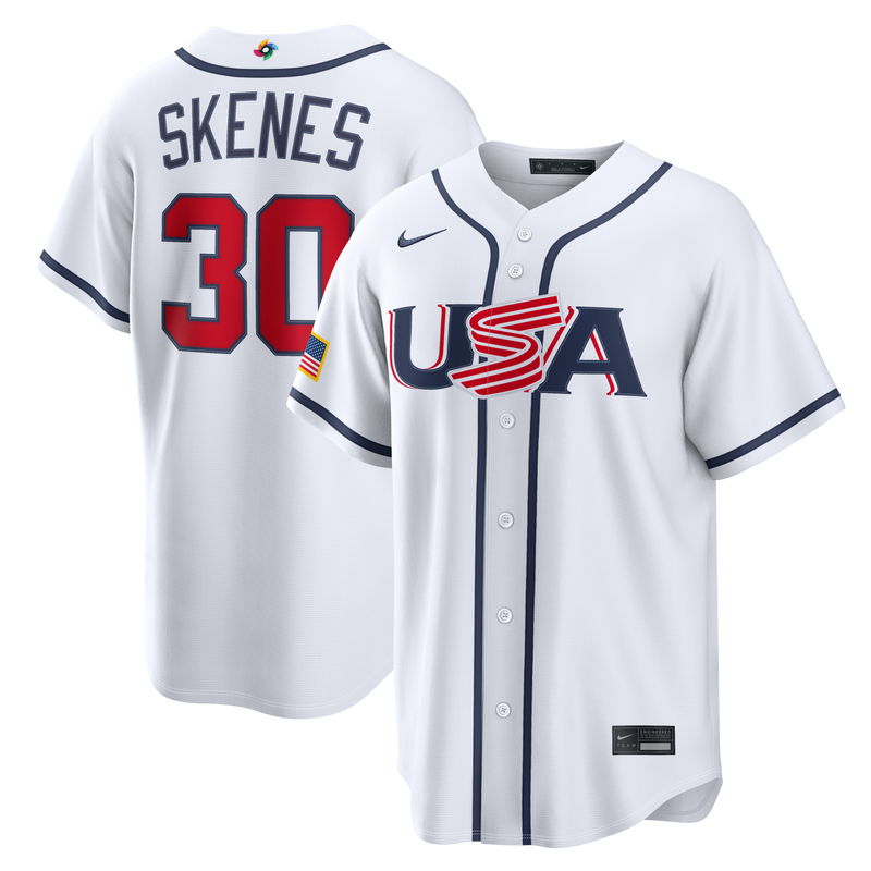 USA Paul Skenes White 2026 World Classic Home Stadium Baseball Jersey, Sportswear Jersey Shirt, Lightweight Athletic Jersey, Casual Gift for Men