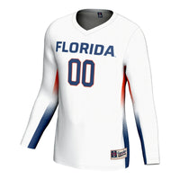 Florida Gators Volleyball Jersey, White Sportswear Jersey Shirt, Lightweight Breathable Athletic Jersey, Casual Gift for Men, Style 200461810