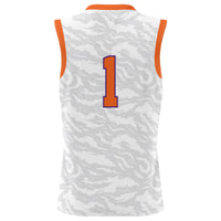 Clemson Tigers Basketball Jersey, White Sportswear Jersey Shirt, Sleeveless Athletic Tank Jersey, Casual Gift for Men, Style 200425593