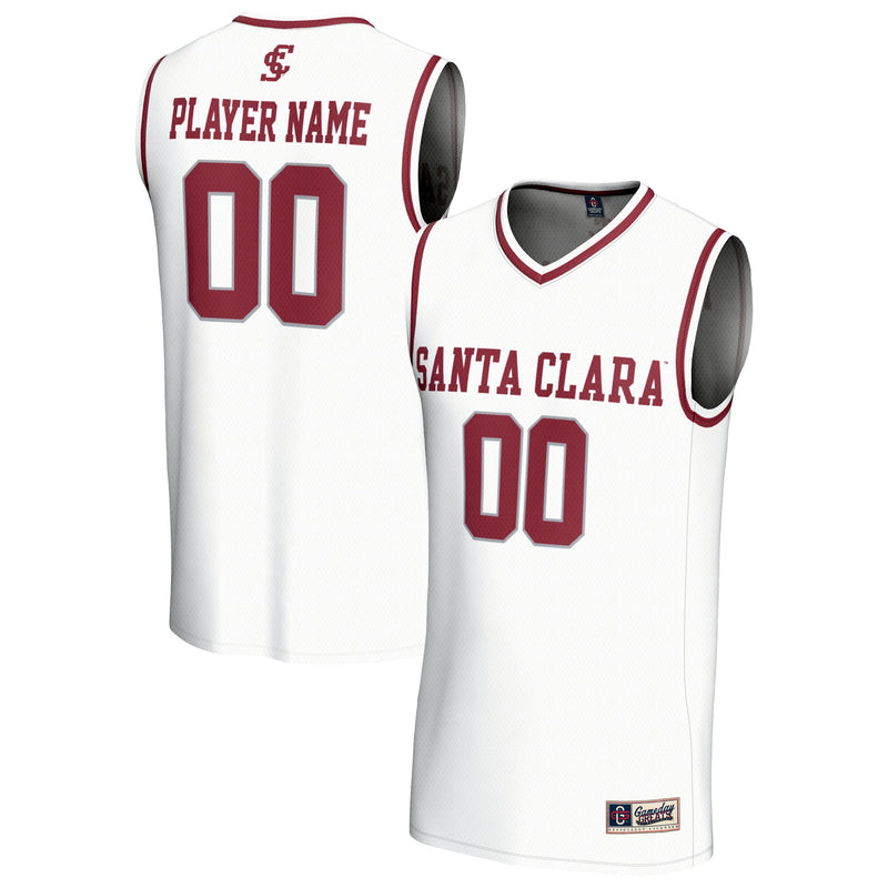 Santa Clara Broncos Basketball Jersey, White Lightweight Sportswear Jersey Shirt, Sleeveless Athletic Tank Jersey, Casual Gift for Men