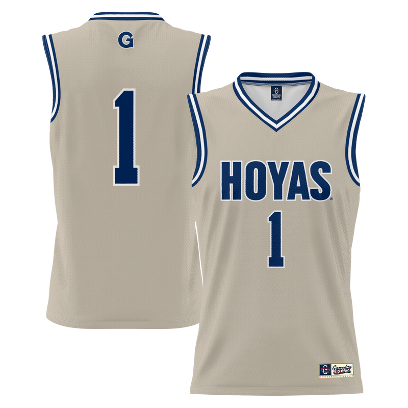Georgetown Hoyas Basketball Jersey, Gray Lightweight Sportswear Jersey Shirt, Sleeveless Athletic Tank Jersey, Casual Gift for Men