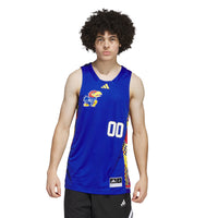 Kansas Jayhawks Basketball Jersey, Royal/Red Sportswear Jersey Shirt, Sleeveless Athletic Tank Jersey, Casual Gift for Men