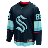Frederick Gaudreau Seattle Kraken Hockey Jersey, Deep Sea Blue Sportswear Jersey Shirt, Long Sleeve Hockey Sweater Jersey, Casual Gift for Men