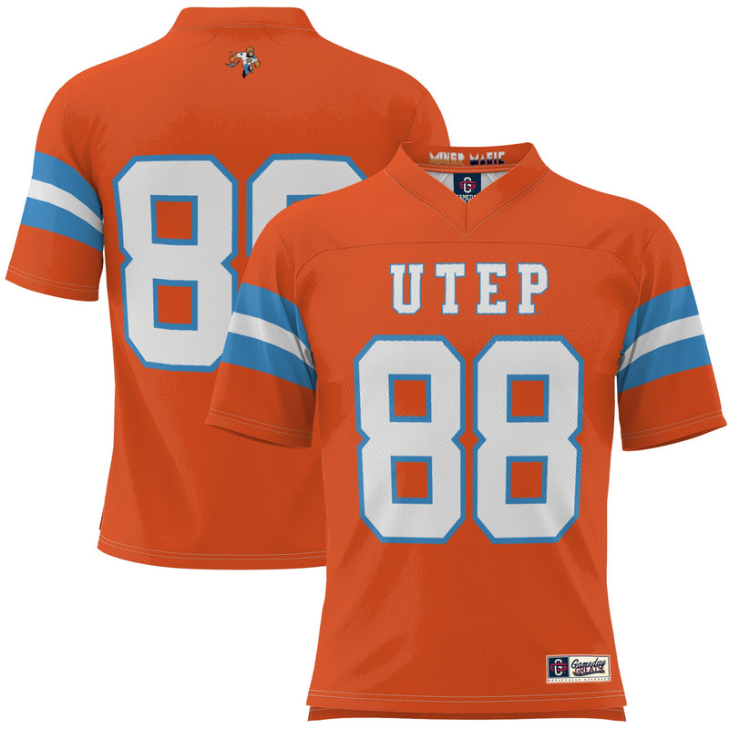 UTEP Miners Football Jersey, Orange Throwback Sportswear Jersey Shirt, Lightweight Breathable Athletic Jersey, Casual Gift for Men