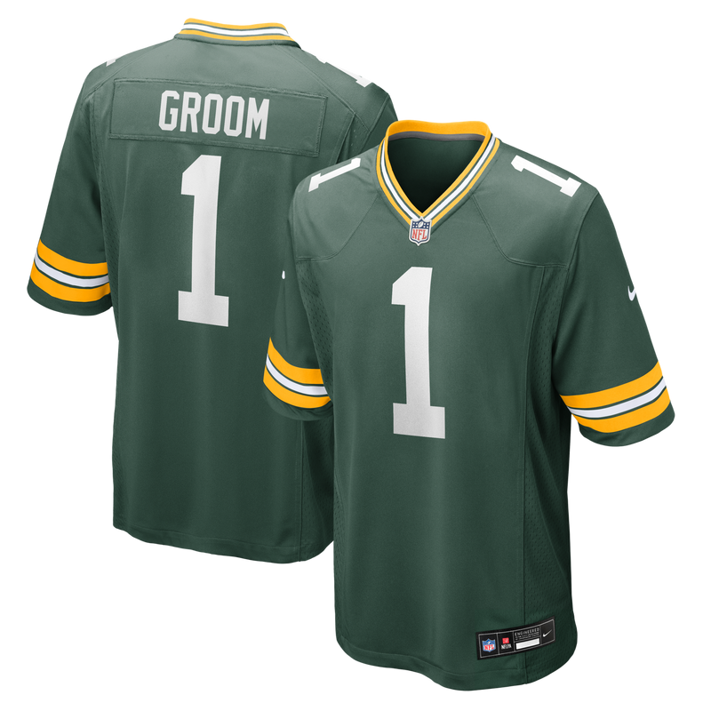Number Groom Green Bay Packers Football Jersey, Game Sportswear Jersey Shirt, Lightweight Breathable Athletic Jersey, Casual Gift for Men