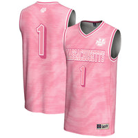 UMass Minutemen Basketball Jersey, Pink Lightweight Sportswear Jersey Shirt, Sleeveless Athletic Tank Jersey, Casual Gift for Men