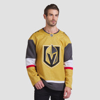 Vegas Golden Knights Hockey Jersey, Gold Sportswear Jersey Shirt, Long Sleeve Hockey Sweater Jersey, Casual Gift for Men, Style 202015741