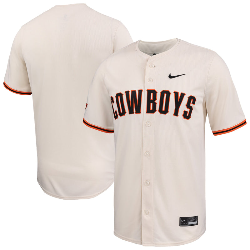 Natural Oklahoma State Cowboys Baseball Jersey, Limited Sportswear Jersey Shirt, Lightweight Breathable Athletic Jersey, Casual Gift for Men