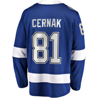 Erik Cernak Tampa Bay Lightning Hockey Jersey, Blue Breakaway Sportswear Jersey Shirt, Long Sleeve Hockey Sweater Jersey, Casual Gift for Men