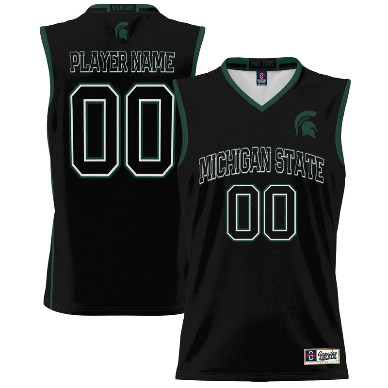 Michigan State Spartans Basketball Jersey, Black Sportswear Jersey Shirt, Sleeveless Athletic Tank Jersey, Casual Gift for Men