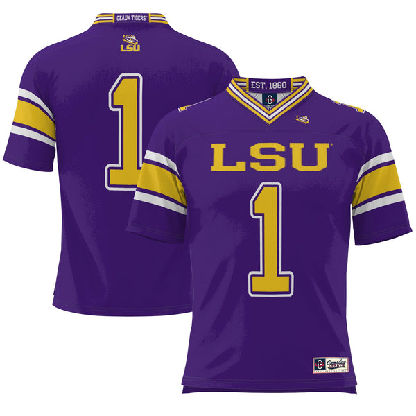 #1 LSU Tigers Endzone Football Jersey - Purple