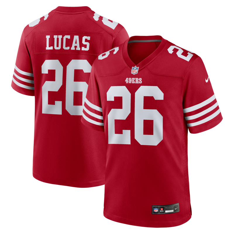 Chase Lucas San Francisco 49ers Football Jersey, Scarlet Sportswear Jersey Shirt, Lightweight Breathable Athletic Jersey, Casual Gift for Men