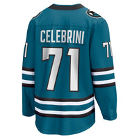 Macklin Celebrini San Jose Sharks Hockey Jersey, Teal Breakaway Sportswear Jersey Shirt, Long Sleeve Hockey Sweater Jersey, Casual Gift for Men