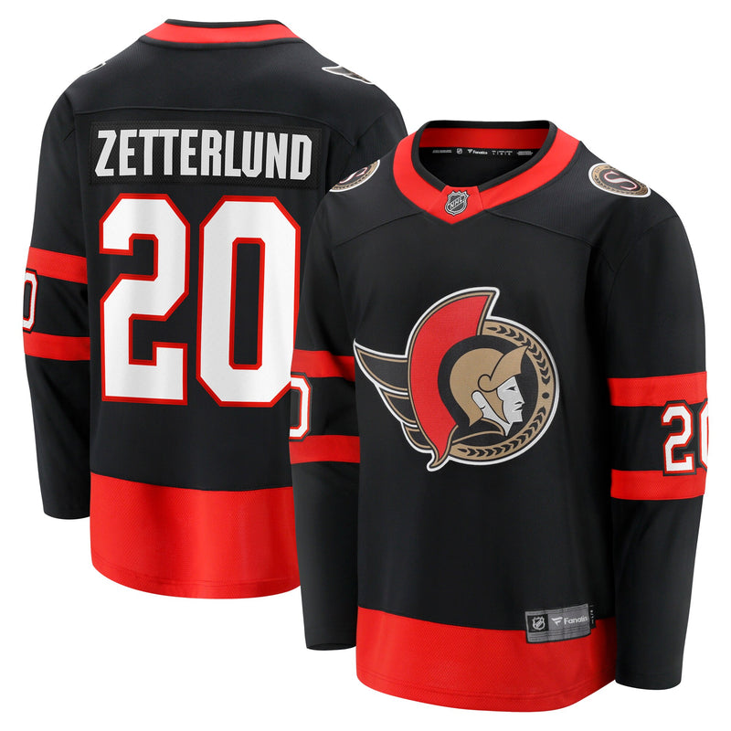 Fabian Zetterlund Ottawa Senators Hockey Jersey, Black Breakaway Sportswear Jersey Shirt, Long Sleeve Hockey Sweater Jersey, Casual Gift for Men