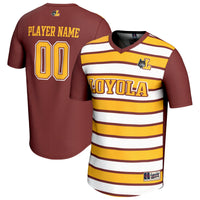 Loyola Chicago Ramblers Soccer Jersey, Maroon/Gold Fashion Sportswear Jersey Shirt, Lightweight Breathable Athletic Jersey, Casual Gift for Men